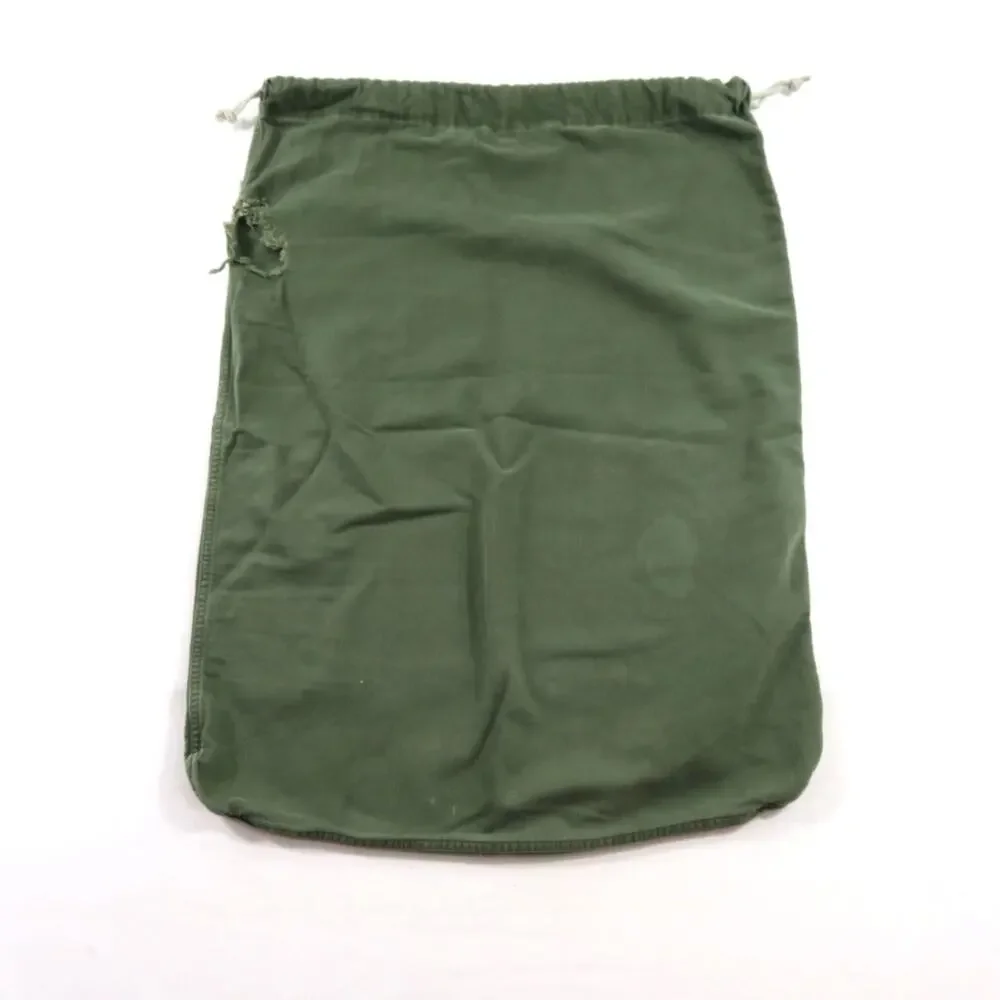 Army Military Cotton Green Laundry Bag 32 X 23 Drawstring 1960s